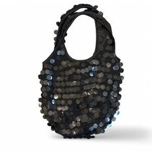 Black Sequin Crochet Bag